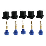 5 Acabamento Quadr Metal Preto Black 5 Adaptador Reg Docol