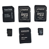 5 Adatadores E 3 Cartão De Memória Micro Sd 16gb 8gb E 2gb
