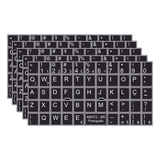 5 Adesivos Para Teclado Notebook Pc Etiquetas Abnt2 Cedilha