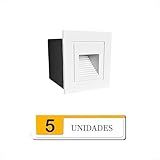 5 Balizador De Embutir Parede Branco Mini Led Escada Lup75