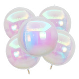 5 Baloes Nacarado Bolha 4d Holografico Orbz Transparente