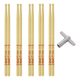 5 Baqueta Liverpool Caixa Tarol Bateria Repique Chave Afinar
