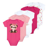 5 Body Manga Curta Bodie Infantil Bebe Nenem Suedine Algodão