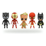 5 Bonecos Miniatura Personagens Marvel Dc Super Heróis