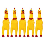 5 Brinquedos Pet Mordedor Frango Galinha De Borracha Pequeno