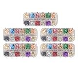 5 Caixas 12 Cores Flocos De Folha De Unha Conjunto De Lantejoulas Colorido E Brilhante Kit De Flocos De Folha De Unha Em Massa Amuletos De Arte De Unhas Com Glitter Para Designs Criativos Decoração De
