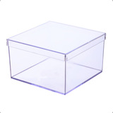 5 Caixas Acrílico 14x14 Cm Organizadora Porta Treco