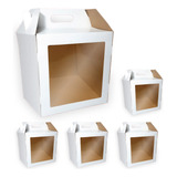 5 Caixas Para Bolo Confeitaria Visor Panetone 15x15x15cm