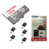 5 Cartão Memoria Micro Sd 64gb Sandisk Original Lacrado C nf