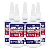 5 Colas Adesivo Instantâneo Ultra Rápido Alma Super 100g Cd