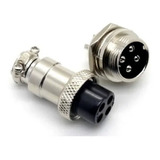 5 Conjunto Conector Radio Ptt 4 Pino Metal Px Py 16mm