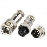 5 Conjunto Conector Radio Ptt 5 Pinos Metal Px Vhf Hf Py