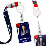5 Crachás Personalizados Cordão Porta Crachá Arte