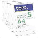 5 Display A4 L Expositor Acrílico