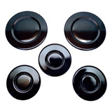 5 Espalha Chama Tampinhas Preta Fogão Cooktop Fogatti V500x