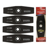 5 Facas Lâmina Roçadeira 2 Pontas 350mm Furo 1pol 25 4mm 2mm