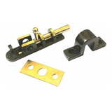5 Ferrolho Trinco Fecho Zamac Latonado Oxidado Jemae 06cm