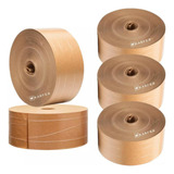 5 Fitas Gomada Papel Kraft 70mm Com Reforço 5kg Embalagem