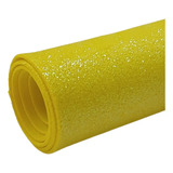 5 Folhas Eva Com Glitter 40x30 Artesanato Escolar Decorar Cor Amarelo