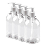 5 Frasco Pet Borrifador De 250ml Válvula Pump Álcool Gel