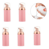5 Frasco Pump P Fazer Espuma Higienizacao Facial 50ml Rosa