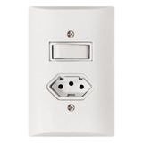 5 Interruptor 1 Tecla Simples Tomada 10a C Espelho Branco