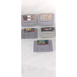 5 Jogos Cartuchos Super Nintendo Super Mario Kart E Outros 
