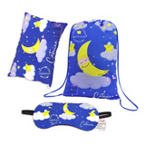 5 Kit Personalizado Almofada Mascara Dormir Mochila Lembranc