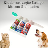 5 Kits De Escova pasta De Dente Pet banho E Tosa pet Shop