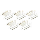 5 Kits Pinos Rastilho Nut Pestana Violão Pino Branco