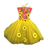 5 Kits Saia Guirlanda Girassol Infantil