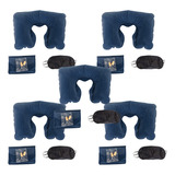 5 Kits Viagem Almofada Tapa Olho E Protetor De Ouvido