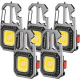 5 Lanterna Led Recarregável Multifunção Chaveiro Mosquetão