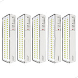 5 Luminária Emergência 60 Leds Recarregável Portátil Bivolt