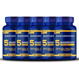 5 Magnésios 500mg 300 Cápsulas Muwiz 5 Potes Sem Sabor