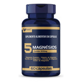 5 Magnésios 60 Cápsulas 500mg Muwiz Sabor Sem Sabor