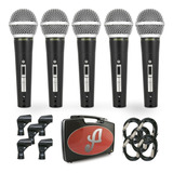 5 Microfones Arcano Renius 8 Kit Cabos Xlr xlr 4 5m Sj