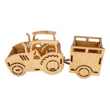 5 Mini Trator Cachepot 21 Cm Carretinha Reboque Fazendinha