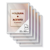 5 Molduras A4 21x30 C Acetato Diploma Porta retrato Fotos