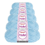 5 Novelos Lã Mollet 40g Crochê Tricô Círculo Cor 2309 Azul Flash