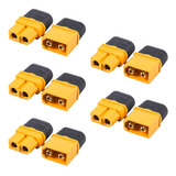 5 Par Conectores Plugs De Energia Xt60h Com Capa Macho femea