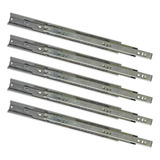 5 Par Corrediça Toque Push Open Reforçada Gavetas 40kg 500mm