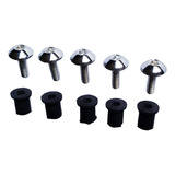 5 Parafusos Cromado E Porca Bucha Aba Xt 600 Cod 187