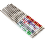 5 Pares 10 Palitos De Hashi Aço Inox Resistente Higiênico