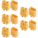 5 Pares Conectores Plugs De Energia Xt60 Amarelo Macho fêmea