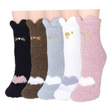 5 Pares De Meias Térmicas Femininas Presente Inverno Pelúcia