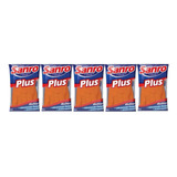 5 Pares Luva Latex Limpeza Multiuso Sanro Plus Laranja
