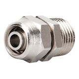 5 Pçs Conexão Reta Dois Toques Metálica Tubo 8mm X Rosca 1 4
