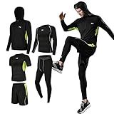 5 Pçs Conjunto Agasalho Masculino De Compressão Terno Esportivo Academia Roupas Fitness Corrida Jogging Esporte Wer Trining Treino Meia Calça