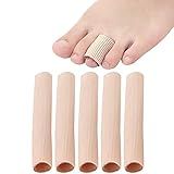5 Peças Tubo De Almofada De Dedo Tubos De Dedo Do Pé Mangas Macias Respiráveis Cortadas Separador De Manga Pedicure Milho PU Tecido Elástico Tubo De Proteção Para Dedos Para Almofadas